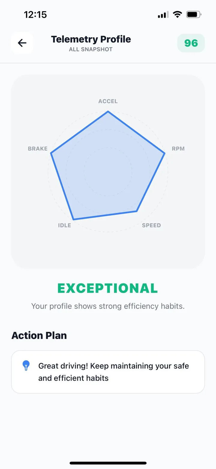 NeuraDrive app: Driving profile
